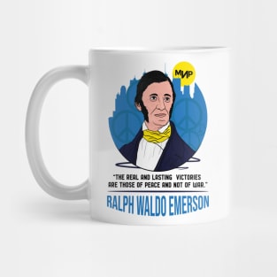 Ralph Waldo Emerson Peace quote | Support Ukraine Peace sign Mug